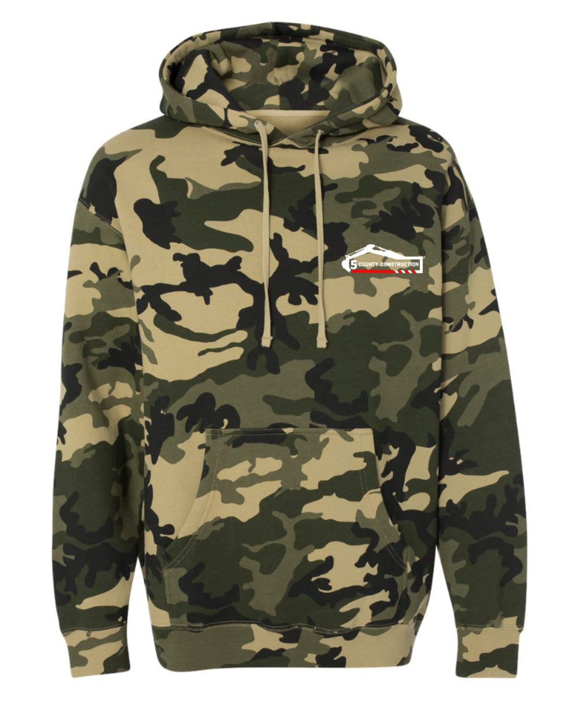 5 County Army Camo Logo Hoodie – 5 County Construction Merch